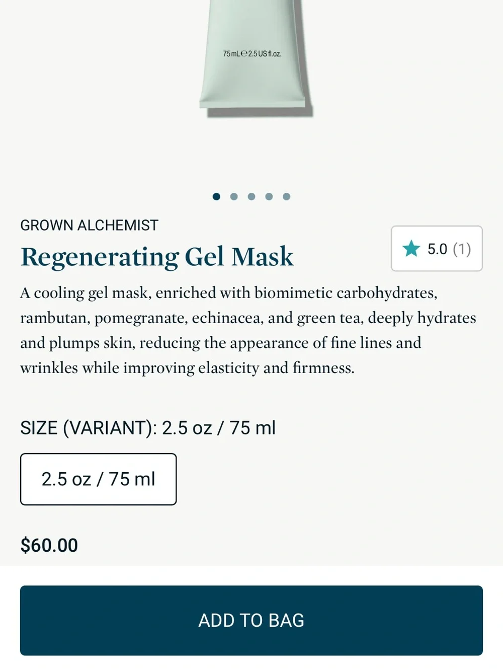 Grown Alchemist Regenerating Gel Mask mini - travel size